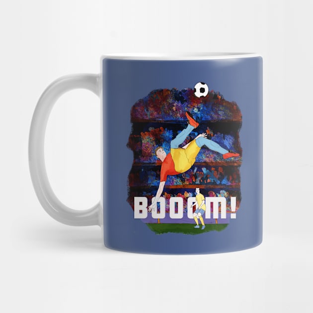 Booom- man kicking soccer ball by SW10 - Soccer Art